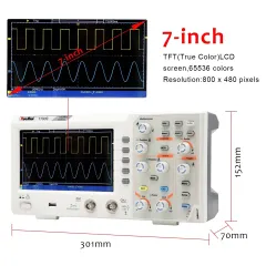 VICTOR 1100S 1050S Two Channels Benchtop Digital Storage Automatic Oscilloscope,Handheld Oscilloscope Multimeter ,2CH Dual Channel ,USB interface,50/100MHz Waveform Generator Multimeter,support scpi communicationm,7-inch high resolution LCD