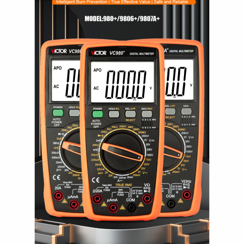 9806+ 9807A+ 980+ 19999 Counts Digital Multimeter