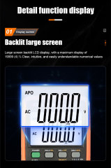 9806+ 9807A+ 980+ 19999 Counts Digital Multimeter