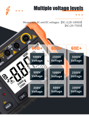 VICTOR 60B+ 60D+ 60E+ (2022 version) Digital Insulation Rresistance Testers,DC/AC Voltage Testing (20-1000V, 20-1500V) and Resistance accuracy 5％+5，4999/1999 Counts LCD Display