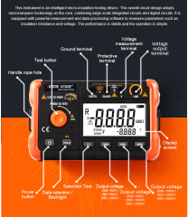 VICTOR 60B+ 60D+ 60E+ (2022 version) Digital Insulation Rresistance Testers,DC/AC Voltage Testing (20-1000V, 20-1500V) and Resistance accuracy 5％+5，4999/1999 Counts LCD Display