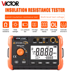 VICTOR 60B+ 60D+ 60E+ (2022 version) Digital Insulation Rresistance Testers,DC/AC Voltage Testing (20-1000V, 20-1500V) and Resistance accuracy 5％+5，4999/1999 Counts LCD Display