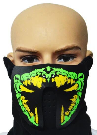 Light Up EL Rave Mask - New Teeth Design