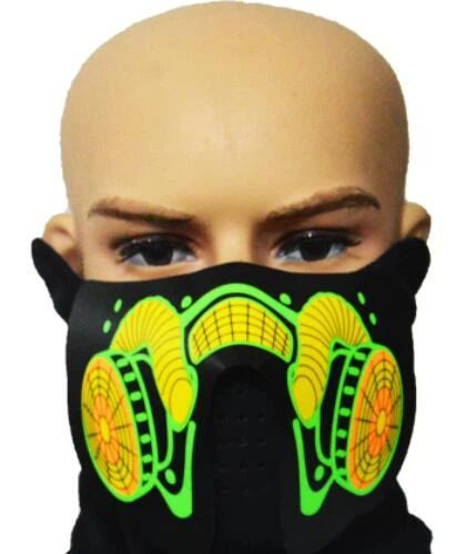 Light Up EL Panel Face Mask - Earphone