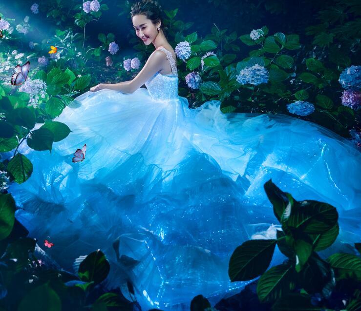 Optical Fiber Lighting Wedding Dress