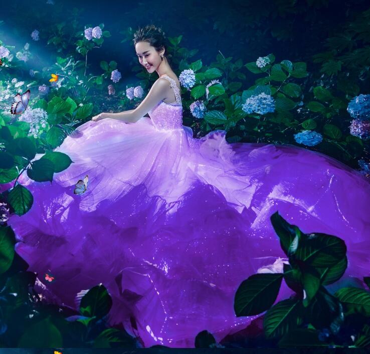 Optical Fiber Lighting Wedding Dress