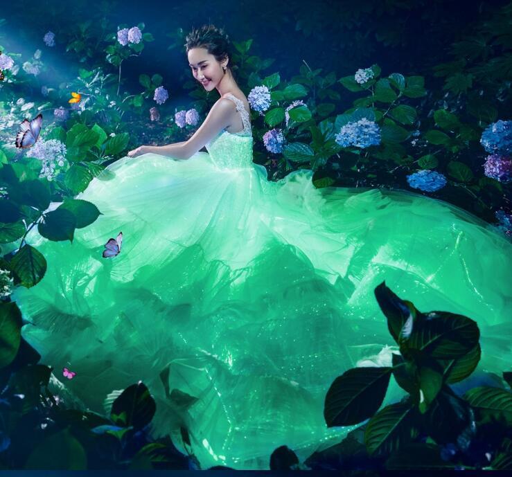 Optical Fiber Lighting Wedding Dress
