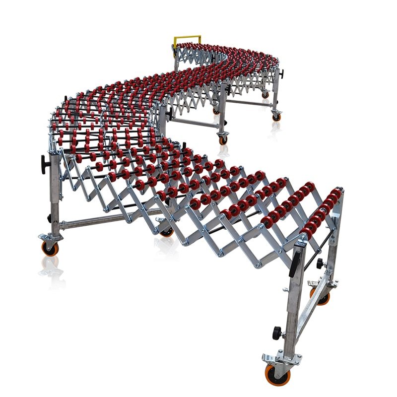 China Promotional Products Skating Roller Conveyor Gravity Flexible Carbon Steel Slipper Telescopic Conveyor