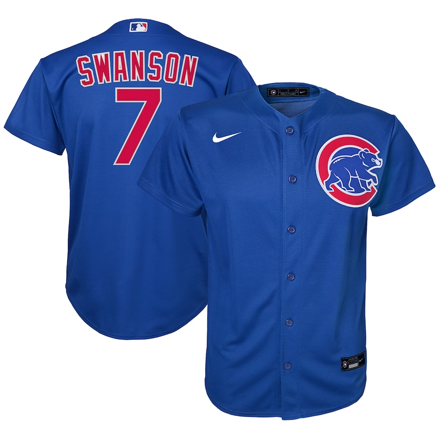 Youth Chicago Cubs Dansby Swanson Nike Royal Alternate Replica Player Jersey