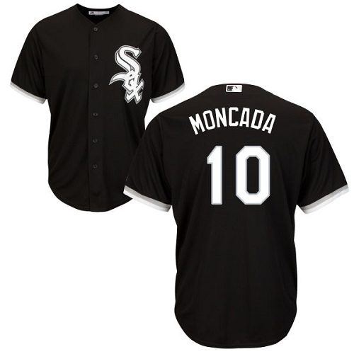 Youth Chicago White Sox #10 Yoan Moncada Black Cool Base Stitched MLB Jersey