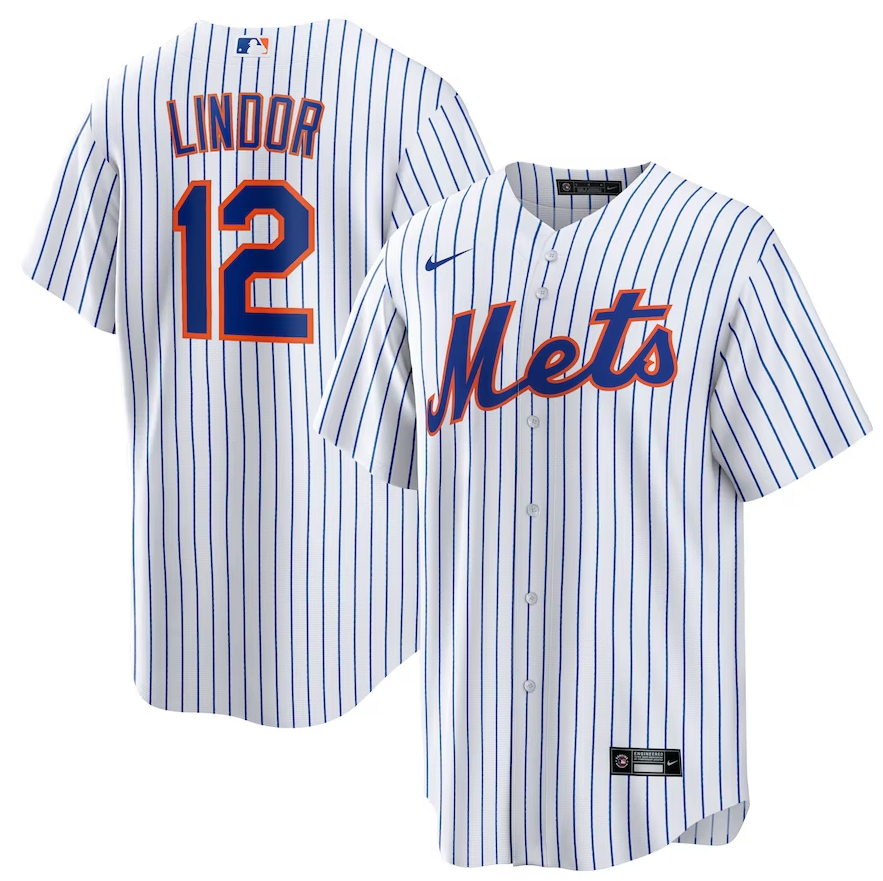 Men's New York Mets Francisco Lindor Nike White Home Replica Player Jersey