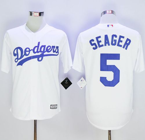 Dodgers #5 Corey Seager White New Cool Base Stitched Baseball Jersey
