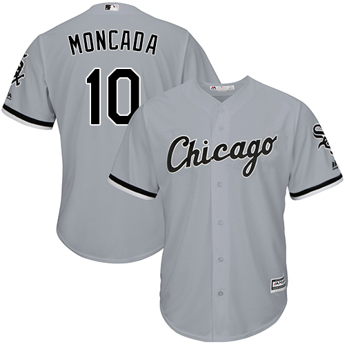 Men's Chicago White Sox #10 Yoan Moncada Grey New Cool Base Stitched MLB Jersey