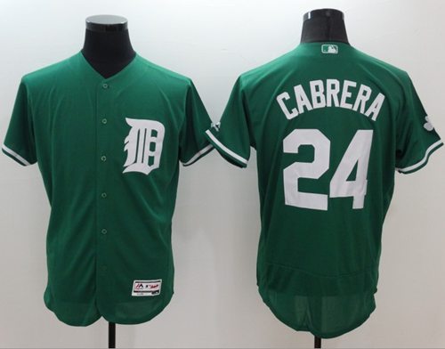 Tigers #24 Miguel Cabrera Green Celtic Flexbase Authentic Collection Stitched Baseball Jersey