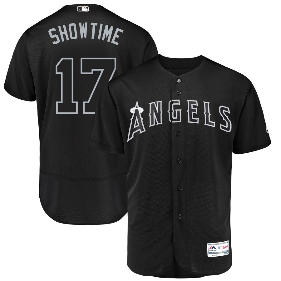 Men's Los Angeles Angels Shohei Ohtani Showtime Majestic Black 2019 Players' Weekend Authentic Player Jersey