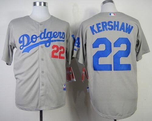 Dodgers #22 Clayton Kershaw Stitched Grey Baseball Jersey