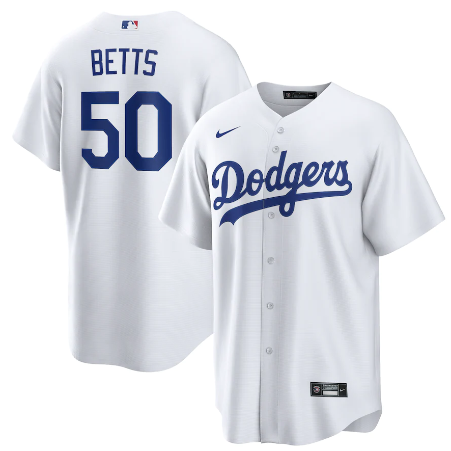 Men's Los Angeles Dodgers Mookie Betts Nike White Home Replica Player Name Jersey