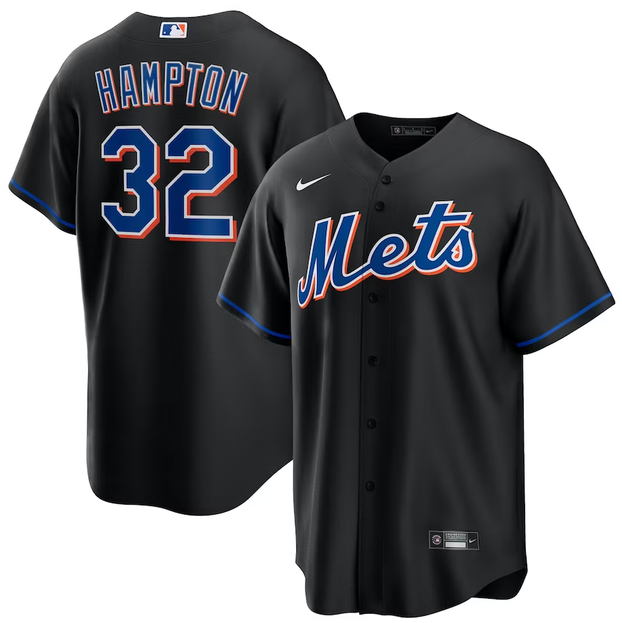 Men's New York Mets Mike Hampton Nike Black 2022 Alternate Replica Player Jersey