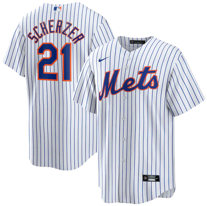 Men's New York Mets Max Scherzer Nike White Home Replica Player Jersey