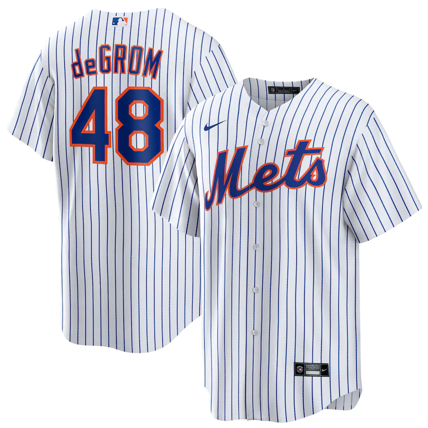 Men's New York Mets Jacob deGrom Nike White Home Replica Player Name Jersey