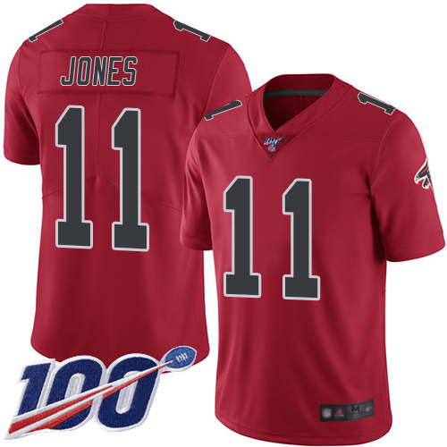Atlanta Falcons #11 Julio Jones Red Men's Stitched Football Limited Rush 100th Season Jersey