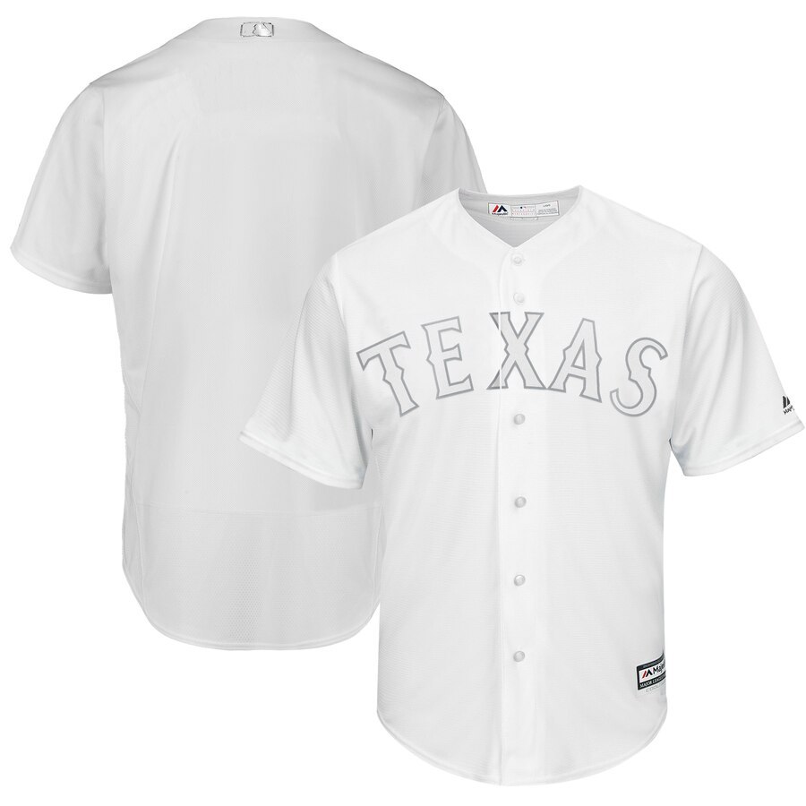 Men's Texas Rangers Majestic White 2019 Players' Weekend Replica Team Jersey