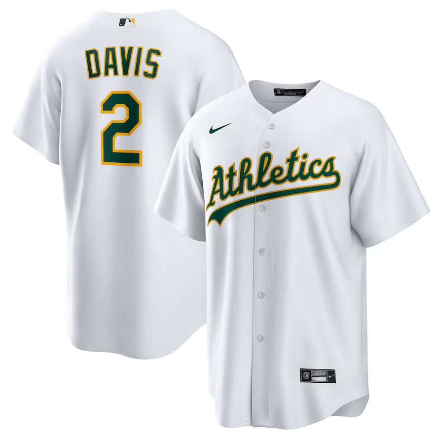 Men's Oakland Athletics Khris Davis Nike White Home Replica Player Name Jersey