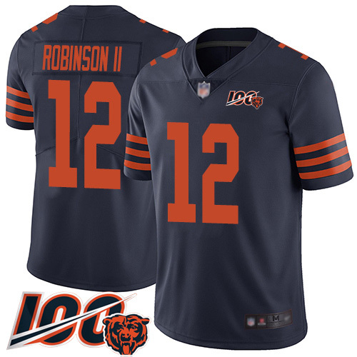 Chicago Bears #12 Allen Robinson II Navy Blue Alternate Men's Stitched Football 100th Season Vapor Limited Jersey