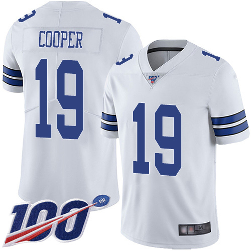 Dallas Cowboys #19 Amari Cooper White Men's Stitched Football 100th Season Vapor Limited Jersey