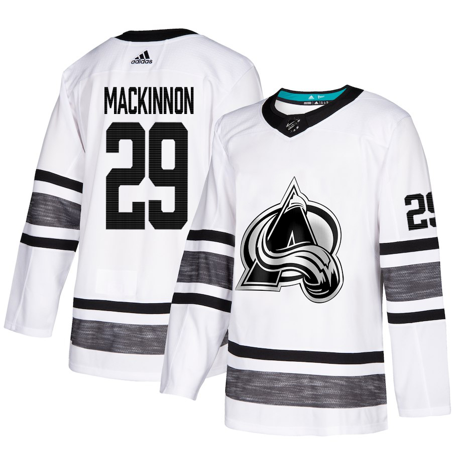 Men's Adidas Colorado Avalanche #29 Nathan MacKinnon White 2019 All-Star Game Parley Authentic Stitched NHL Jersey