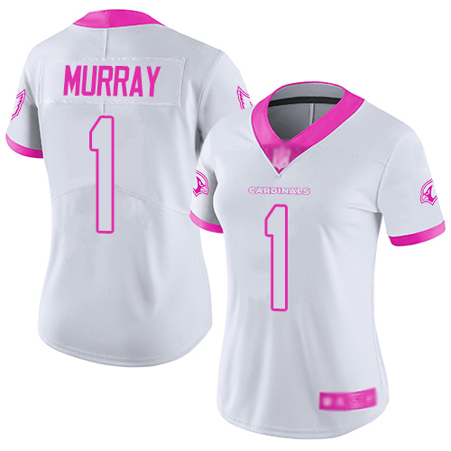 Women's Nike Arizona Cardinals #1 Kyler Murray White Pink Stitched NFL Limited Rush Fashion Jersey