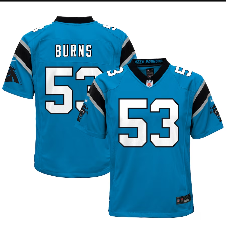 Youth Carolina Panthers #53 Brian Burns Nike Blue Alternate Game Jersey