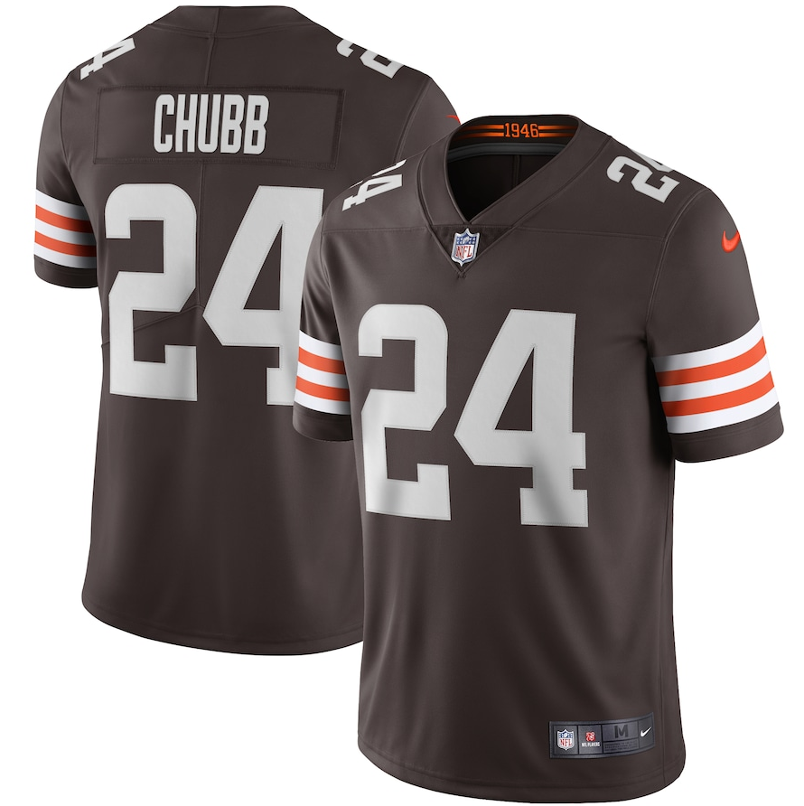 Men's Cleveland Browns #24 Nick Chubb Nike Brown Vapor Limited Jersey
