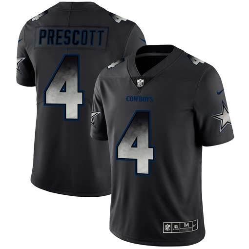 Men's Nike Dallas Cowboys #4 Dak Prescott NFL Pro Line Black Smoke Fashion Limited Jersey