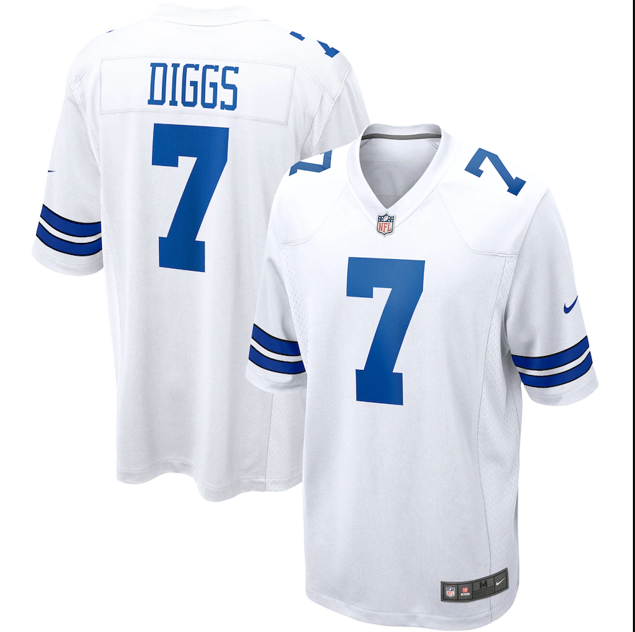 Men's Dallas Cowboys #7 Trevon Diggs Nike White Game Jersey