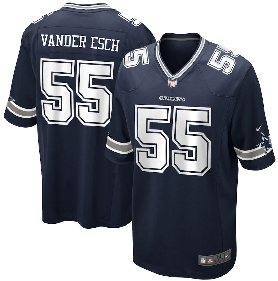 Men's Dallas Cowboys #55 Leighton Vander Esch Nike Navy Game Player Jersey