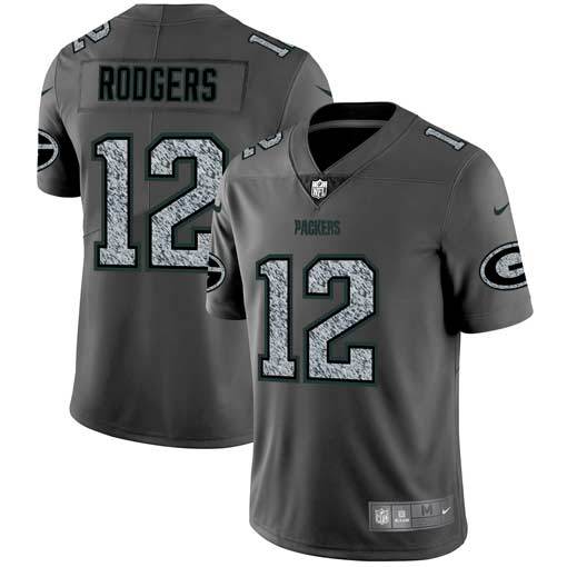 Men's Nike Green Bay Packers #12 Aaron Rodgers 2019 Gray Fashion Static Limited Stitched NFL Jersey