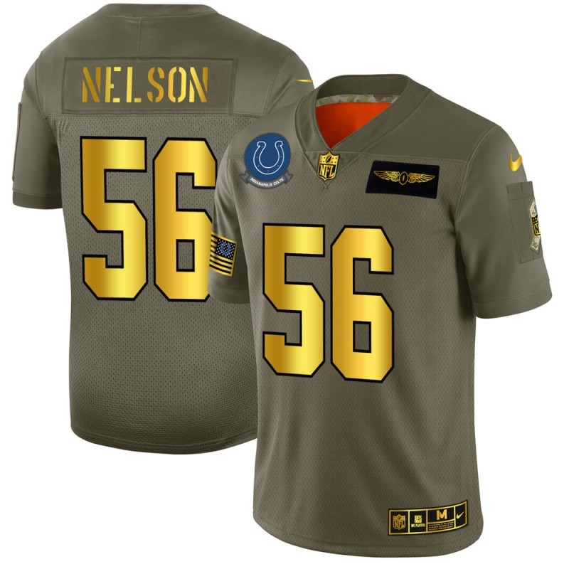Nike Indianapolis Colts #56 Quenton Nelson Camo Gold Men's Stitched Football Limited 2019 Salute To Service Jersey