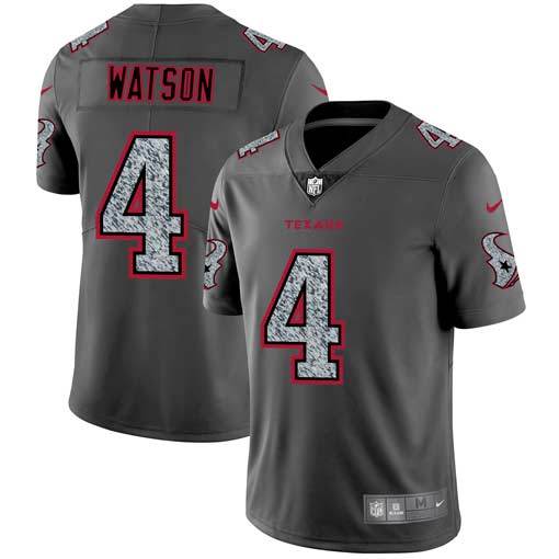 Men's Nike Houston Texans #4 Deshaun Watson 2019 Gray Fashion Static Limited Stitched NFL Jersey
