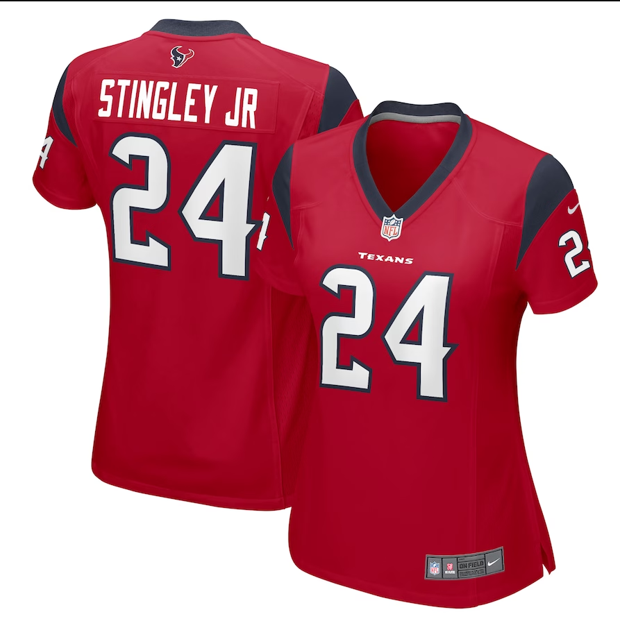 Women's Houston Texans #24 Derek Stingley Jr. Nike Red Player Game Jersey