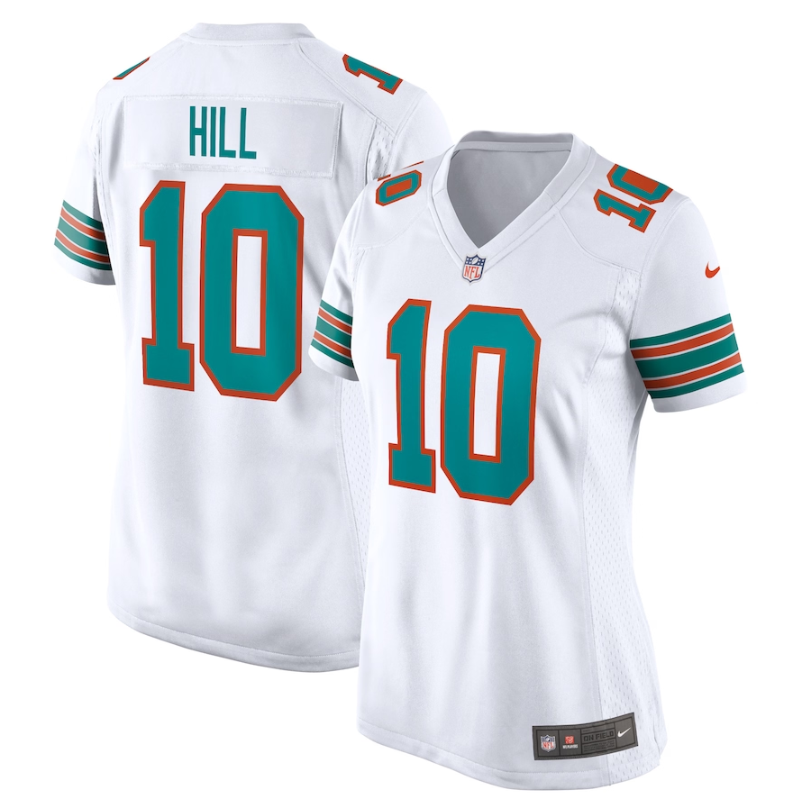 Women's Miami Dolphins #10 Tyreek Hill Nike White Alternate Game Jersey