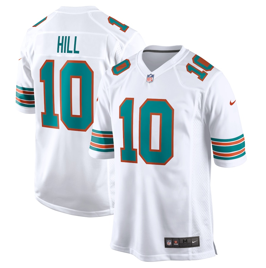 Men's Miami Dolphins #10 Tyreek Hill Nike White Alternate Game Jersey