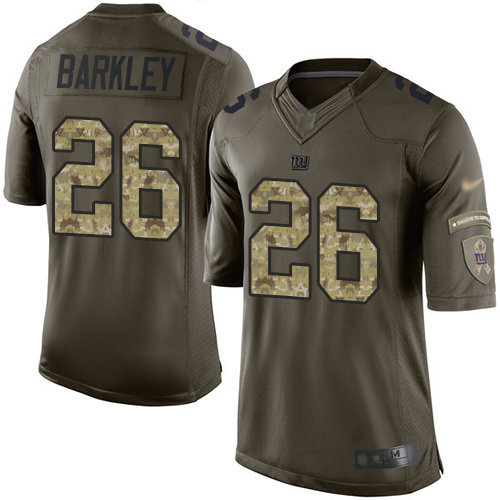 Nike New York Giants #26 Saquon Barkley Green Men's Stitched Football Limited 2015 Salute To Service Jersey