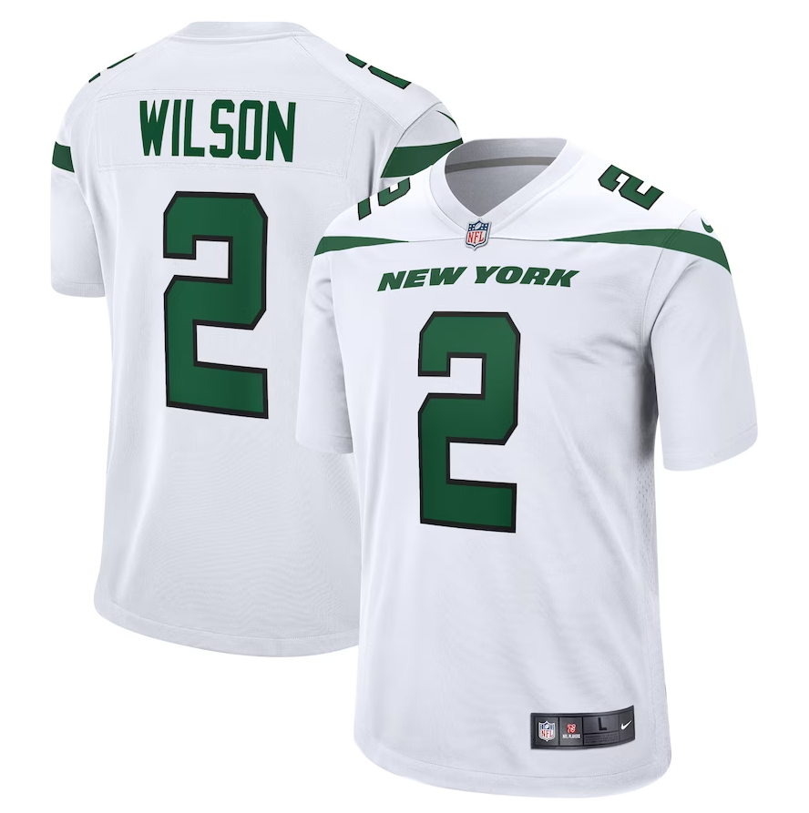 Men's New York Jets #2 Zach Wilson Nike White Game Jersey