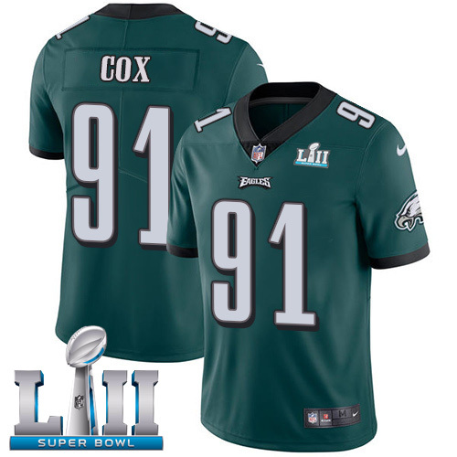 Nike Philadelphia Eagles #91 Fletcher Cox Midnight Green Team Color Super Bowl LII Men's Stitched NFL Vapor Untouchable Limited Jersey