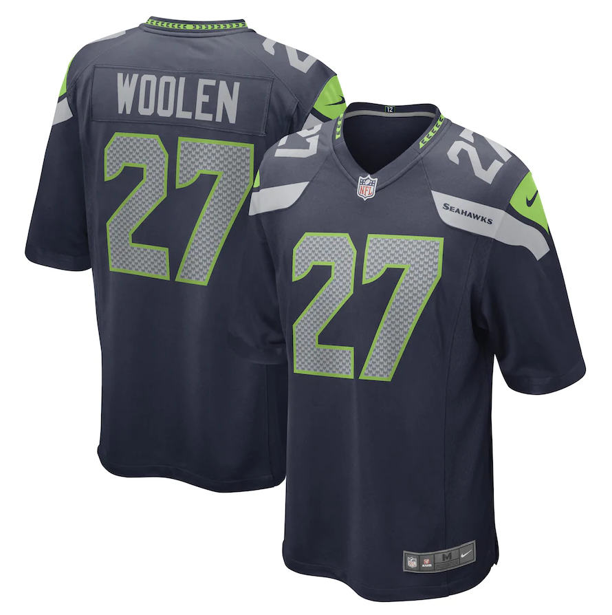 Men's Seattle Seahawks #27 Tariq Woolen Nike College Navy Game Player Jersey