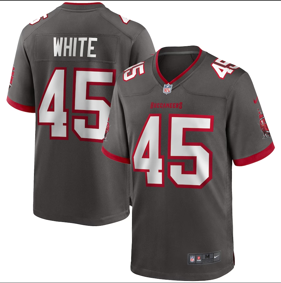 Men's Tampa Bay Buccaneers #45 Devin White Nike Pewter Game Jersey