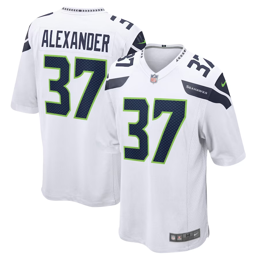 Men's Seattle Seahawks #37 Shaun Alexander Nike White Retired Player Game Jersey