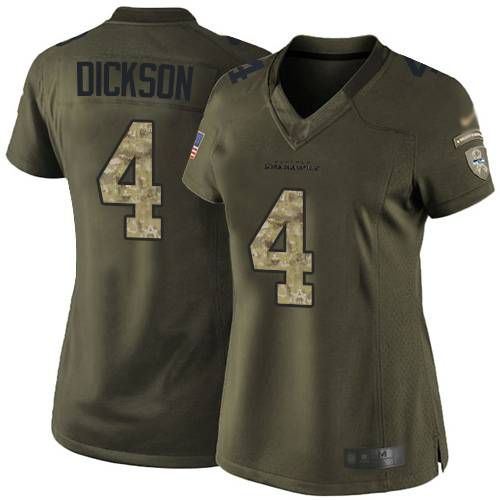 Women's Nike Seattle Seahawks #4 Michael Dickson Green Stitched Football Limited 2015 Salute to Service Jersey