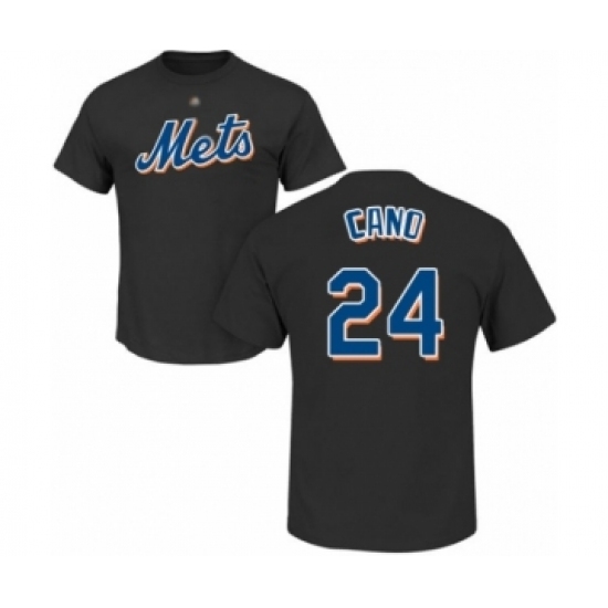 Baseball New York Mets #24 Robinson Cano Black Name & Number T-Shirt